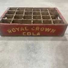 Vintage Royal Crown Cola Red Wooden soda pop Crate 24 bottle Marshall Missouri