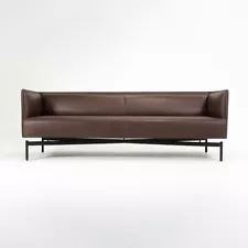 2019 Charles Pollock for Bernhardt Design Finale Brown Leather Three Seater Sofa