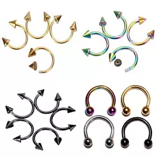 Horseshoe Bar Lip Nose Septum Ear Ring Body Piercing Jewelry Stainless S-qy_