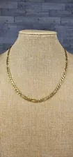 18.5"L Gold Tone Cuban Style Link Chain Necklace Men's