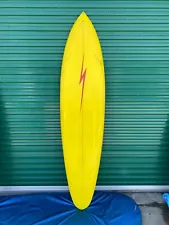 Vintage 1970's Robert August Lightning Bolt Surfboard