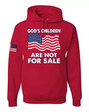 Gods Children Are Not For Sale Wavy American Flag Men Women Hooded Sweatshirt