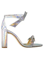 ALEXANDRE BIRMAN Womens Silver Iridescent Clarita Leather Heeled Sandal 39.5