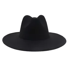 Classic Western Wide Brim Fedora Hat for Men Women Felt Jazz Panama Cap Trilby