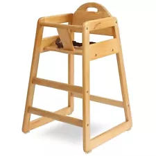 Commercial Grade Stackable Solid Wood High Chair for Restaurants and Homes