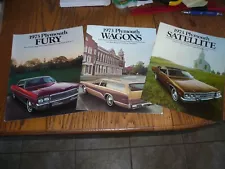 1973 Plymouth Satellite Fury & Wagons Sales Brochure - Vintage - 3 for 1