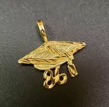 Graduation Cap Hat Graduate Charm/Pendant Yellow 14k Gold 1.22 Grams 1986