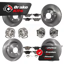 Front Rear Hub Bearing Brake Rotor & Pads Shoe Kit (10Pc) For 2007-2008 BMW 328i