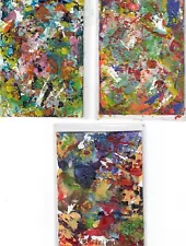 ACEOS "THREE ABSTRACT" Charity Auction K9s for Warriors $0.01 CENT SALE