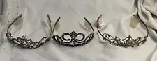 3 - Vintage Rhinestone Tiara Crowns for Formal Event, Wedding, Pageant Queen