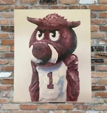 Arkansas Razorbacks Tusk Hand Painted Canvas Oil Painting-20x24-New