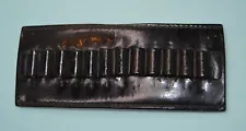 vtg Jay-Pee Leather 12 Loop Cartridge Belt Ammo Bullet Holder Black/brown .380