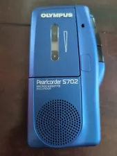 Olympus Microcassette Voice Recorder Pearlcorder S702 Blue 2 Speed Read !!!!