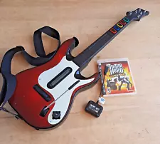 Guitar Hero PS3 Red Wireless Guitar Controller with Dongle Strap World Tour