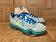 RARE Sz 6Y - Nike Kobe X 10 Blue Lagoon Total Orange Basketball Shoe 726067-333