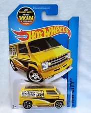 Hot Wheels HW City Custom 1977 Dodge Van #20 Yellow Mooneyes For Sale 1:64 Scale