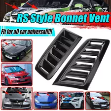 Pair Gloss Black Car Cooling Bonnet Louver Hood Air Flow Intake Vent Scoop Cover