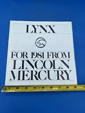 1981 Lincoln Mercury Lynx Sales Brochure Catalog For Car Dealerships Show Rooms