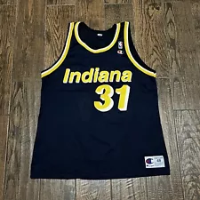 Reggie Miller Indiana Pacers Mens Vintage Champion NBA Jersey Size. 48