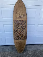 Vintage Wooden surfboard early 60s 6 feet X 18”