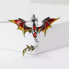 New Enamel Dragon Pins Women Unisex Rhinestone Flying Dragons Brooches Hot Sale