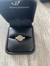 9ct Gold Real Diamond Cluster Ring size J.