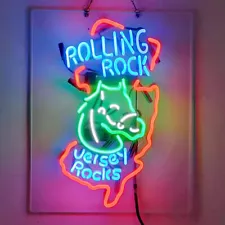 Rolling Rock Neon Sign Light Beer Bar Pub Store Wall Hanging Artwork 19x15