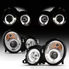 1998-2002 Mercedes Benz MB CLK-Series W208 Halo Angel Eye Projector Headlights (For: 2000 CLK430)