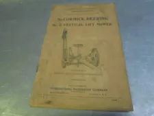 Vintage 1925 International Harvester McCormick-Deering No. 6 Lift Mower Manual