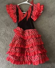 NICE FLAMENCO LITTLE GIRLS DRESS FOR DANCE OR COSTUME ' SIZE 4-FREE SHIP