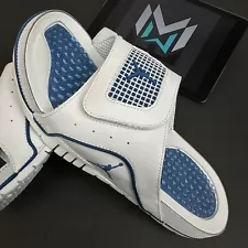 Jordan Hydro 4 IV Retro Slide Sandals White Industrial Blue 532225-141 Men’s