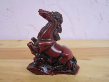 Small Chinese Jumping Horse Sculpture Red Resin Figurine For Sale!!!