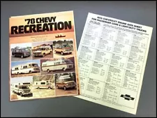 1978 Chevrolet Camper Truck Blazer Rec Suburban Sales Brochure Catalog - Chevy