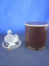 LALIQUE CRYSTAL 2 Swan Duet Saucer Trinket Dish 10714 SIGNED STICKER VINTAGE NEW