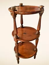 1981 Ethan Allen 3 Tier Plant Stand Side Table Old Tavern Antiqued Pine 12 3514