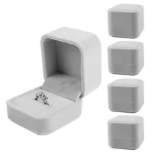 5/10/20pk Velvet Gift Box Earring Ring Display Case For Wedding Engagement Gray