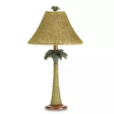 HOME LIGHTING DECOR PALM TREE RATTAN TABLE LAMP