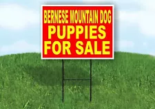 Bernese Mountain Dog PUPPIES FOR SALE YELLOW Yard Sign Road with Stand LAWN SIGN