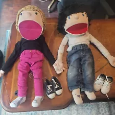 Set Of 2 Large Ventriloquist Dummy Dolls Liam & Ivy 1987!