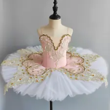 Ballet Dance Costumes Fairy Professional Peach Sugar Ballet Dance Pancake Tutu