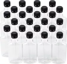 24pc 375 ml Clear PET Pint Bottles 28mm With TE Screw Caps Wine Liquor Spirits