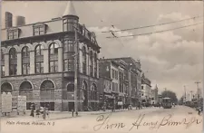 Main Avenue, Passaic, New Jersey Trolley Property for Sale 1908 Postcard