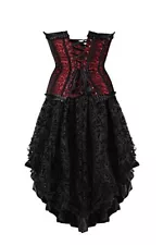 Kranchungel Steampunk Corset Skirt Renaissance Corset Dress for Women Gothic