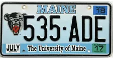 *99 CENT SALE* 2018 University Of Maine #535-ADE License Plate No Reserve