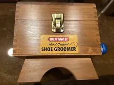 KIWI Hand Crafted Shoe Valet - Wooden Shoe Polishing Shine Box