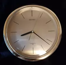 Seiko Japan Round Gold Tone Quartz Wall Clock