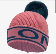 New, Authentic Love Your Melon Teal & Pink Knit MELON Hat w/ Teal Removable Pom