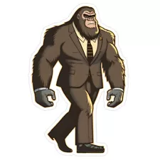 REFLECTIVE Bigfoot Business Suit Sticker CL1039-REF