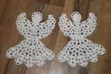 New Hand Crocheted Angels - white set of 2