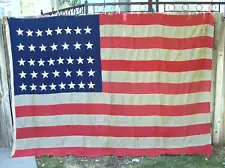 1877~AMERICAN 38 STAR ORIG. FLAG +STITCHED STARS~106 x 74~COLO. & 100 YEAR ANNIV